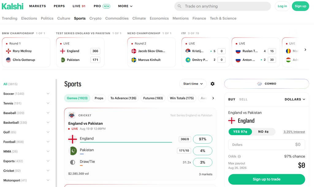 kalshi Sports Prediction Markets