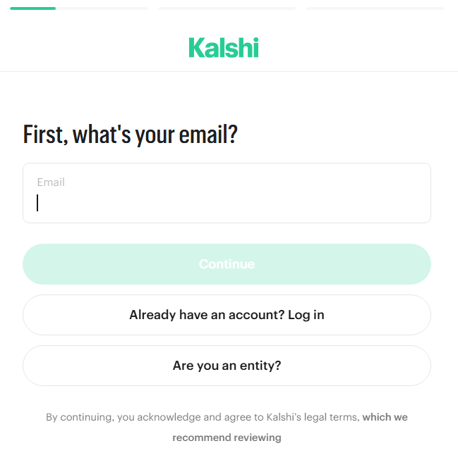 kalshi sign-up with email